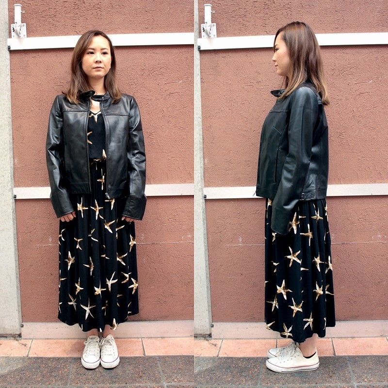 ラム革 シングルライダースジャケット レディース レザージャケット