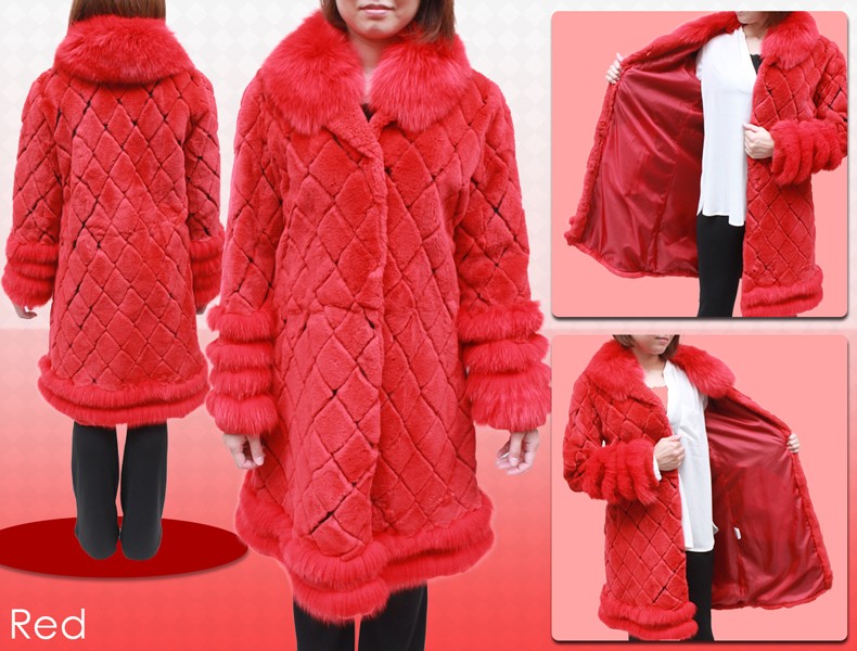 ファーコート レディース レッキス フォックス ショールカラー 毛皮