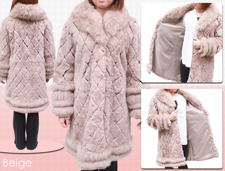 ファーコート レディース レッキス フォックス ショールカラー 毛皮