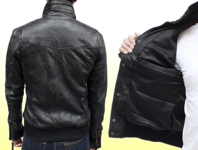 レザージャケット メンズ ライダースジャケット スタンドカラー