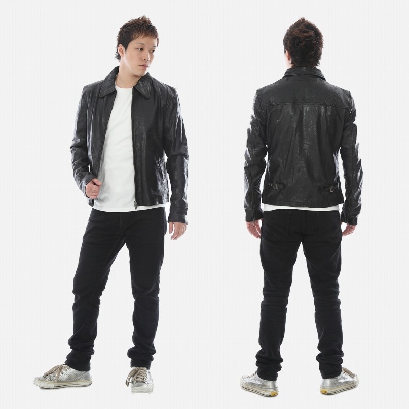 レザージャケット メンズ ライダースジャケット ウォッシュ加工 本革