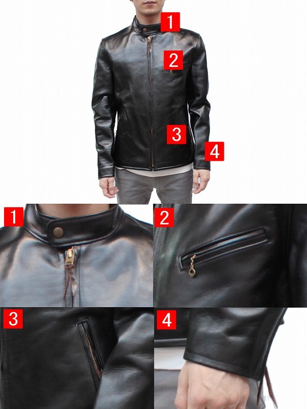 Y2LEATHER 日本製 本革 ダブルライダースジャケット 牛革