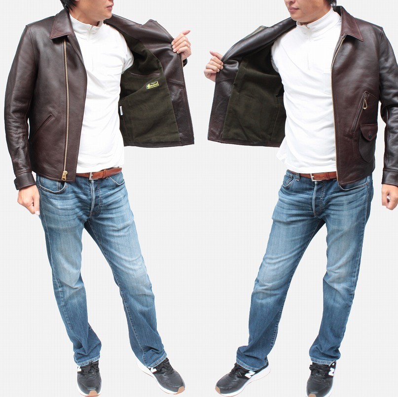 ライダースジャケット 革ジャン レザージャケット ダブル hr-56 : 本革
