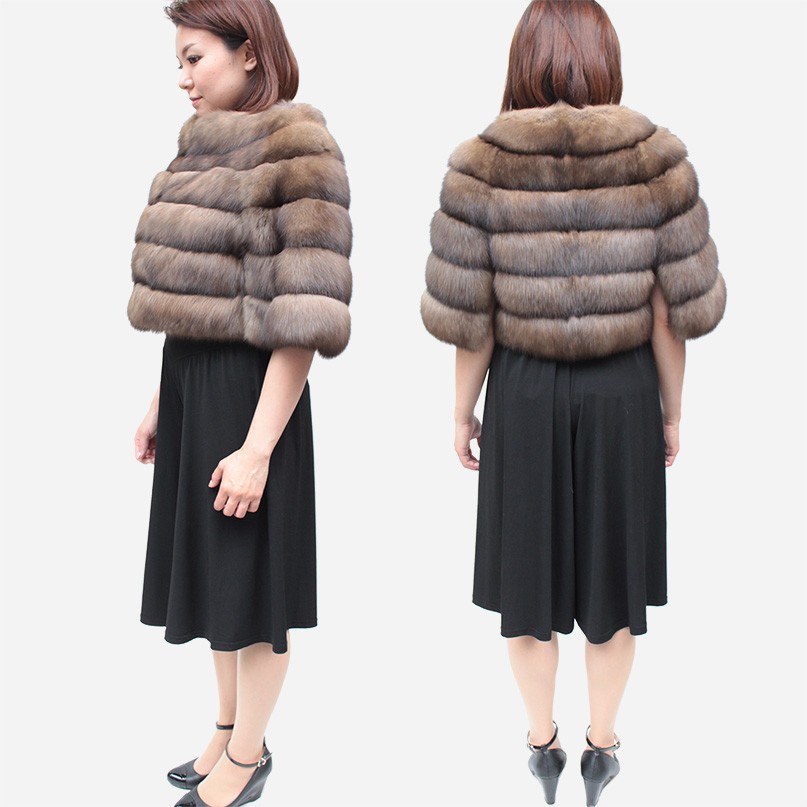 毛皮ボレロ レディース ロシアンセーブル ファーボレロ k3445 : 本革