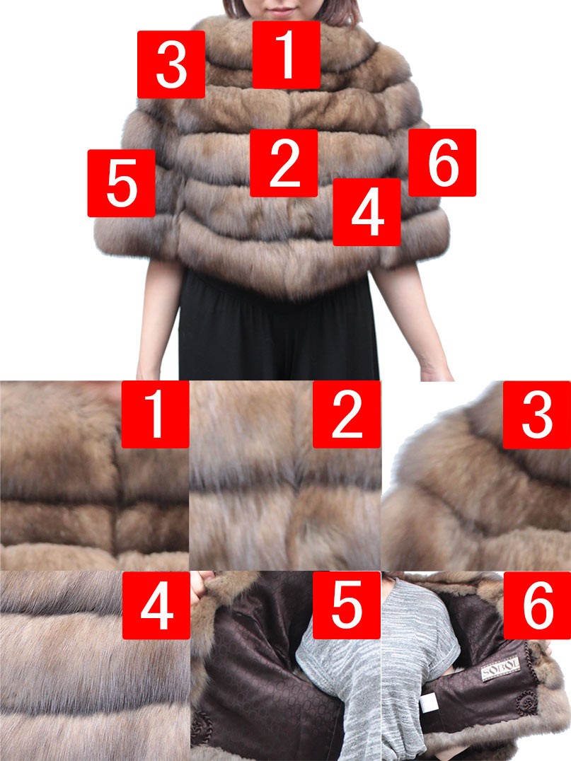 毛皮ボレロ レディース ロシアンセーブル ファーボレロ k3445 : 本革