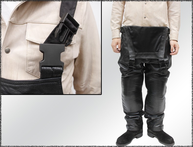 Mo-LAWS オーバーオール レザーパンツ 本革 牛革 メンズ mljs001 : 本