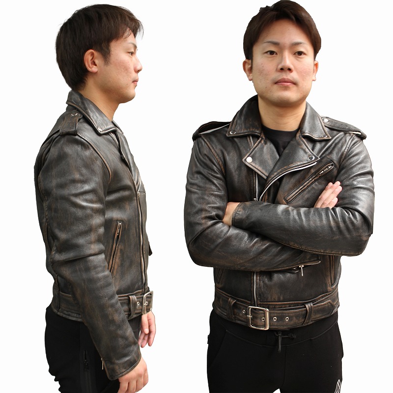ラムレザー US ダブルライダースジャケット メンズ レザー