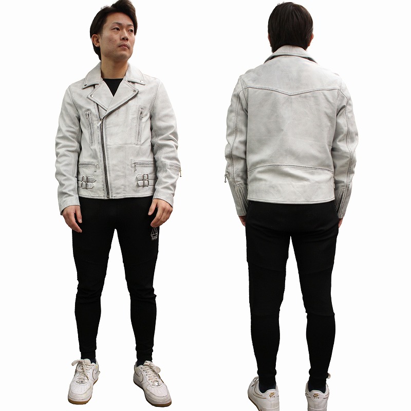 Mo-LAWS レザージャケット メンズ 革ジャン ダブルライダース