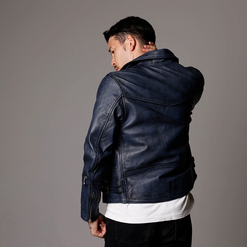 Mo-LAWS レザージャケット メンズ 革ジャン ダブルライダース