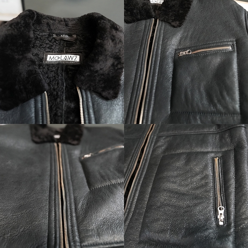 希少美品✨ MABRUN ムートンコート フード付き ブラック Lサイズ 羊毛皮 sankyo shokai（三京商会） ムートン コート ボトルネック 七分袖