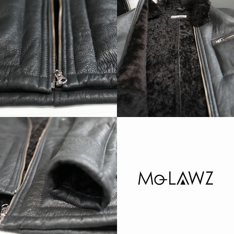 希少美品✨ MABRUN ムートンコート フード付き ブラック Lサイズ 羊毛皮 ムートンコート メンズ ハーフコート 羊革 ブラック L mo-3333 : 本革