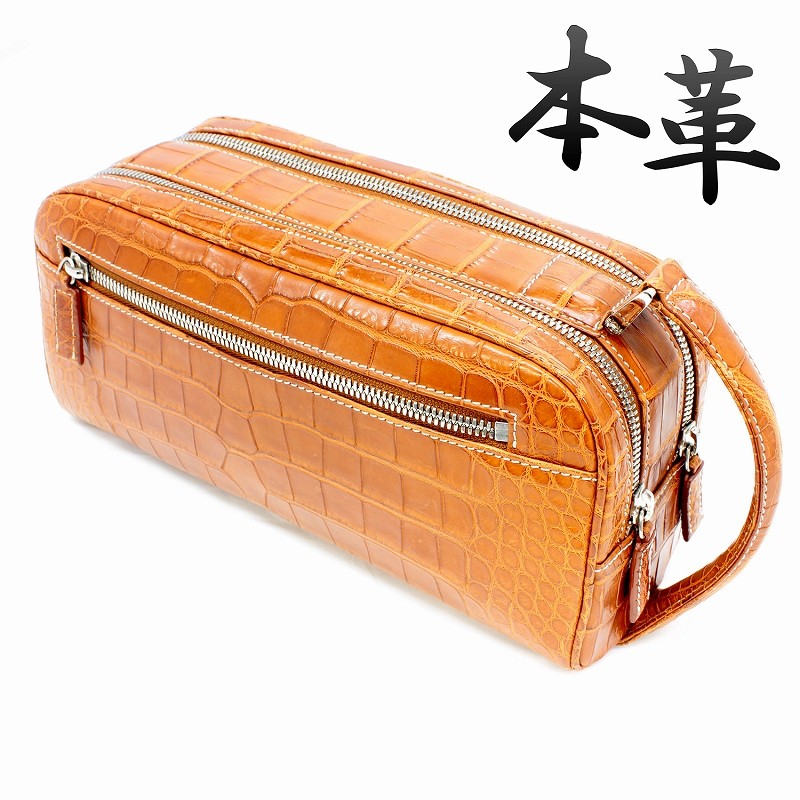 クロコダイル メンズ 本革 セカンドバッグ ハンドバッグ tb68 : 本革