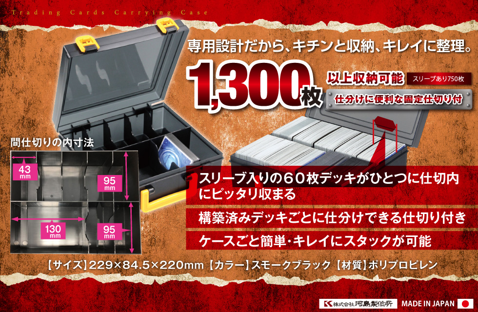 河島製作所 トレカ キャリングケース (スモークブラック) トレカ収納
