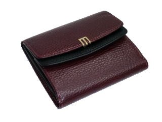 2354 牛革 二つ折り財布 ダブルカブセ 金具付 カラーコンビ 牛革