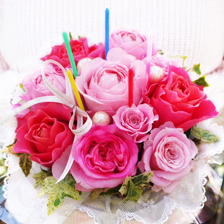 ケーキ 花 誕生日 フラワーケーキ バラ 女性 男性 母 送料無料 プレゼント 退職祝い 退院祝い 結婚記念日 ギフト 20代 30代 40代 50代 60代 70代 80代 90代｜kawata-baraen｜03