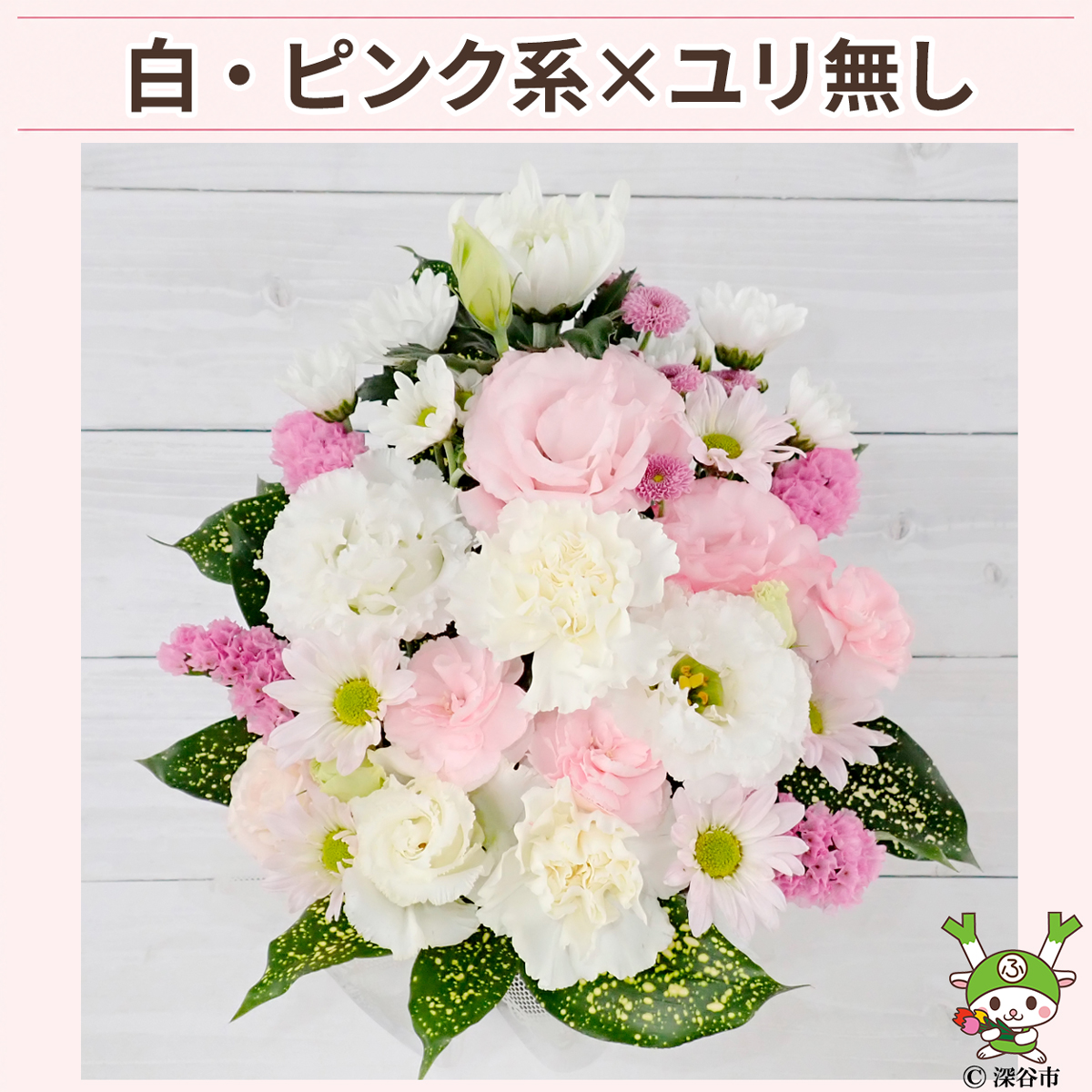 ユリ無し白ピンク