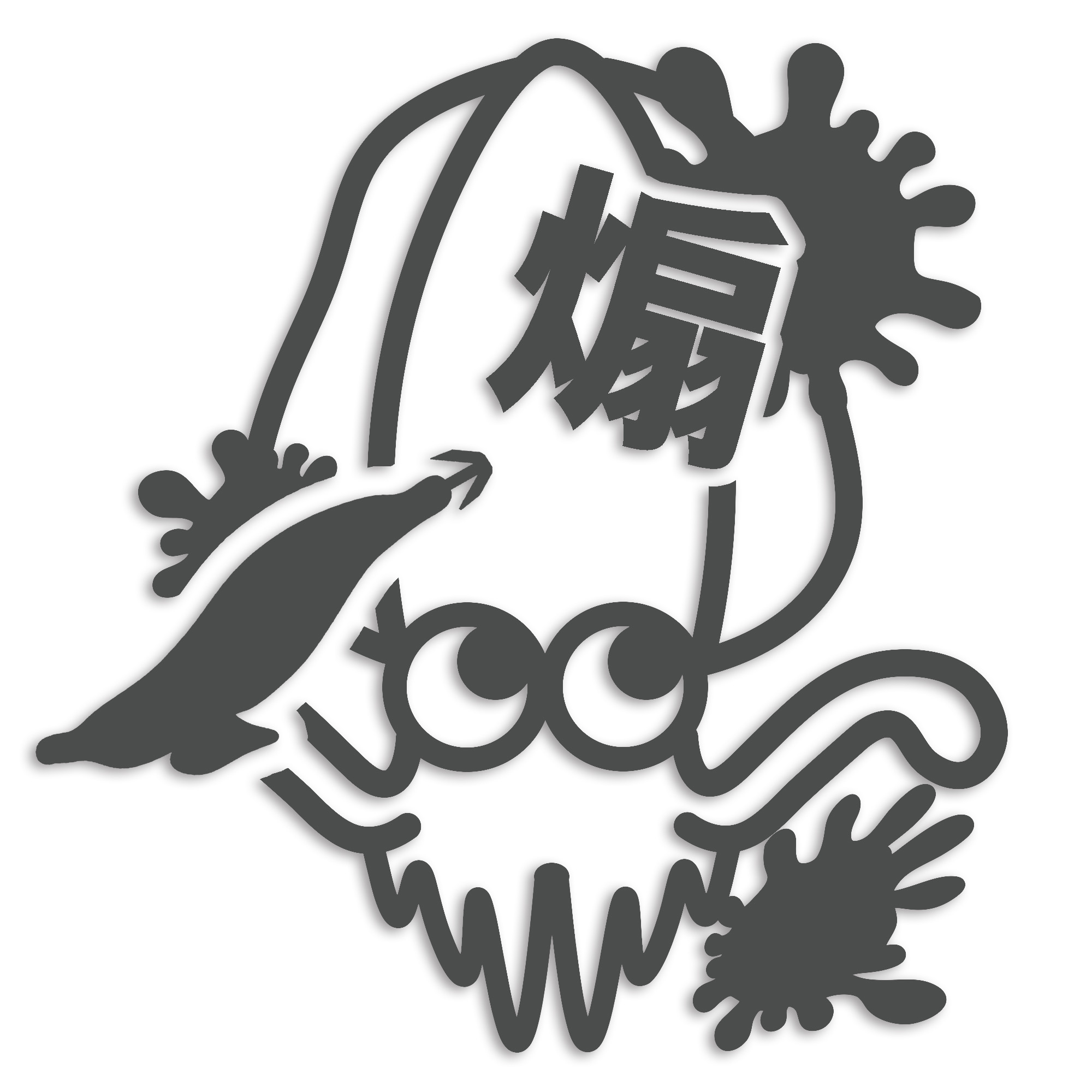 イカ 煽 カッティング ステッカー シール 墨 烏賊 釣り あおり いか