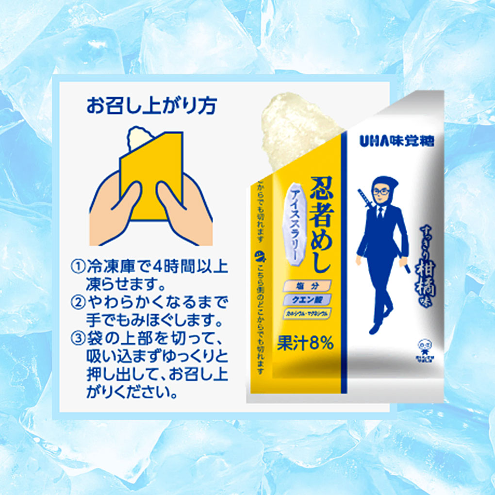 忍者めし アイススラリー すっきり柑橘味 4袋 (1袋8個入) 熱中症対策