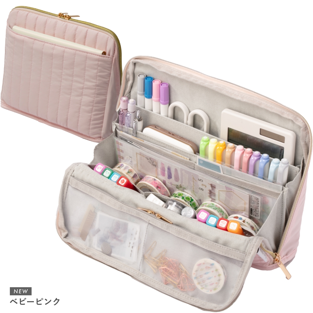 Y-Style 手帳が入るペンケースL 全13ポケット 立つ 文具 文房具 筆箱 ふでばこ 収納 かわいい おしゃれ たくさん入る | YーStyle | 18