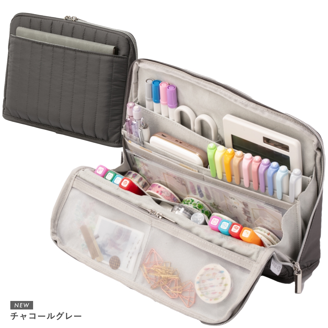 Y-Style 手帳が入るペンケースL 全13ポケット 立つ 文具 文房具 筆箱 ふでばこ 収納 かわいい おしゃれ たくさん入る | YーStyle | 21