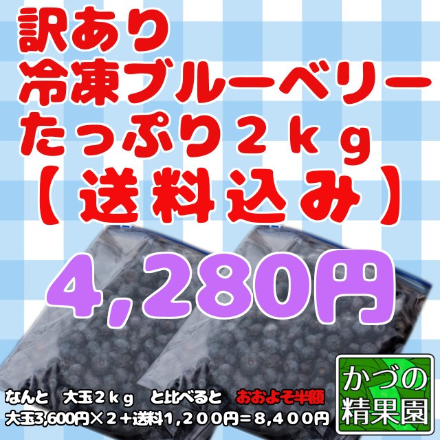 送料無料】【国産・農薬不使用】訳あり冷凍ブルーベリー 【たっぷり約２ｋｇ】スムージーにピッタリ！ :b-062:かづの精果園 - 通販 -  Yahoo!ショッピング