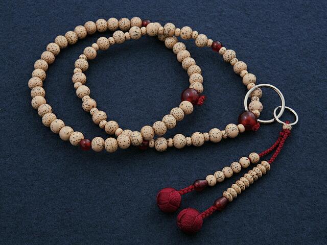 数珠 女性用 浄土宗 二連 星月菩提樹・瑪瑙 めのう 入り 本式数珠 念珠