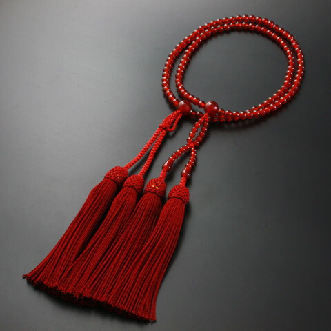 数珠 女性用 浄土真宗 二連 八寸 瑪瑙 めのう 本式数珠 念珠袋付き ＳＷ-065｜kb-hayashi｜02