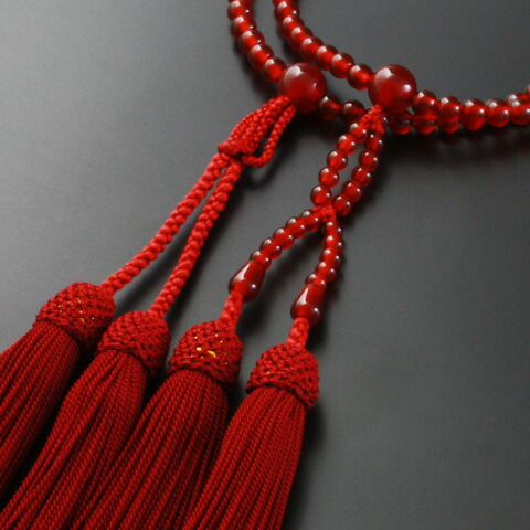 数珠 女性用 浄土真宗 二連 八寸 瑪瑙 めのう 本式数珠 念珠袋付き ＳＷ-065｜kb-hayashi｜03