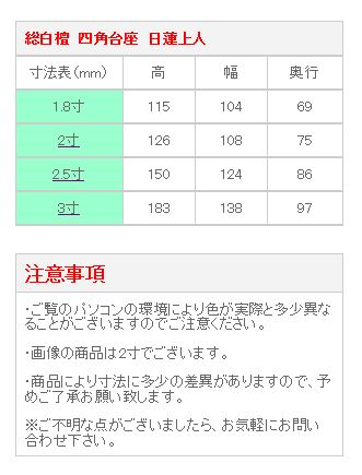 仏像 ご本尊 白檀 四角台座 日蓮上人 金泥書 ２寸 仏壇用 仏具_3