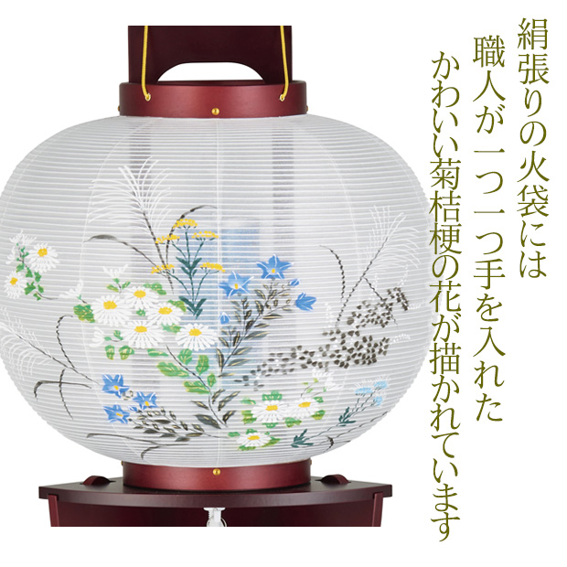 京仏壇はやし 盆提灯 回転灯付き木製提灯 たまふさ 11号(大内・回転 