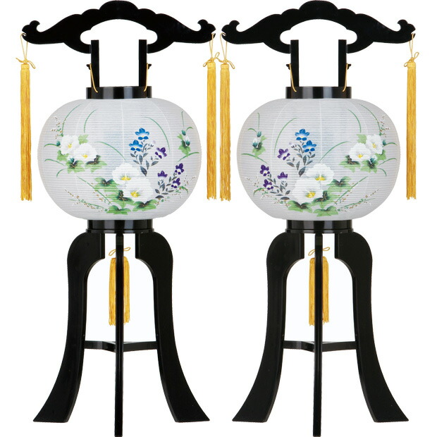 京仏壇はやし 盆提灯 盆ちょうちん お盆提灯 (一対入り) 回転灯付き