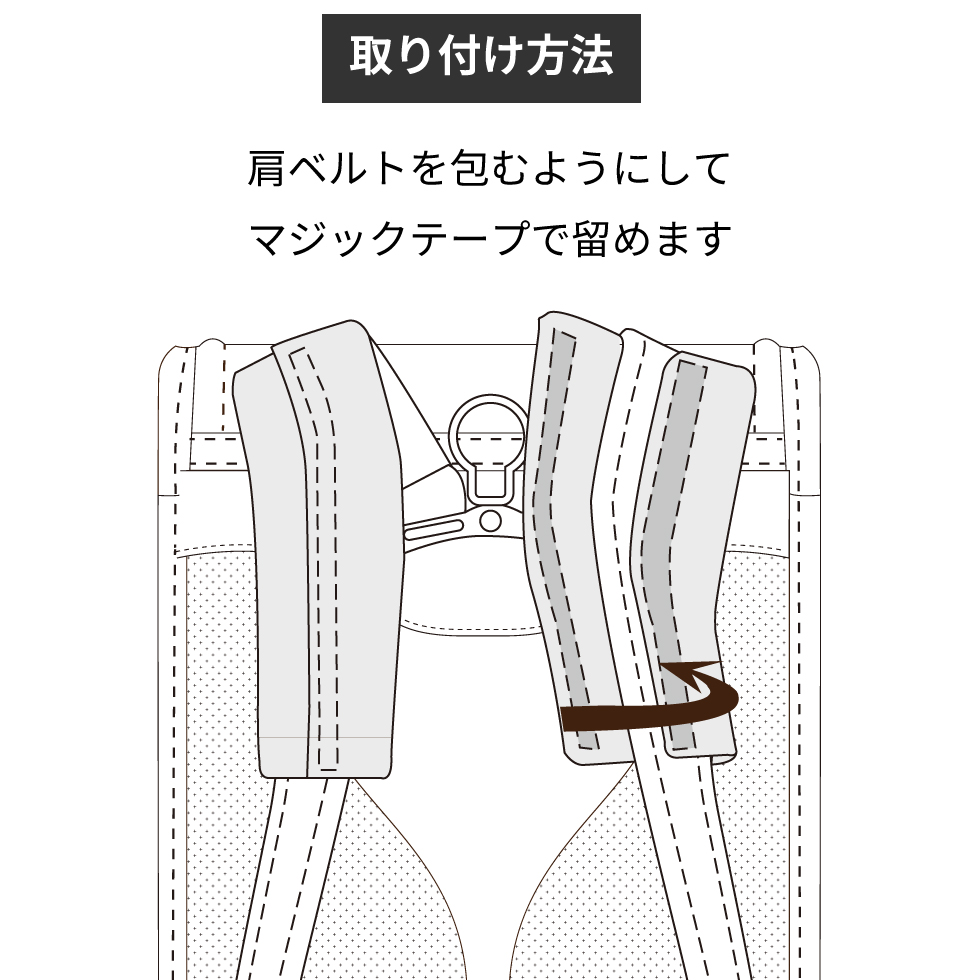 肩ベルトパッド取り付け方法 ツバメランドセル