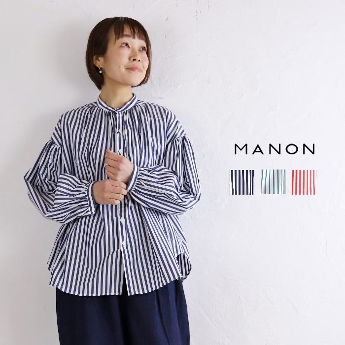 MANON マノン MNN-SH-208 ストライプアミカルシャツ トップス シャツ