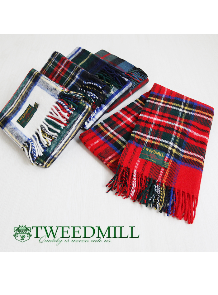 TWEED MILL ツイードミル tweedmill7 タータンストール チェック マフラー ウール 暖かい 厚手 マフラー ゆったり ナチュラル  服 :tweedmill7-10-1:Pumila - 通販 - Yahoo!ショッピング