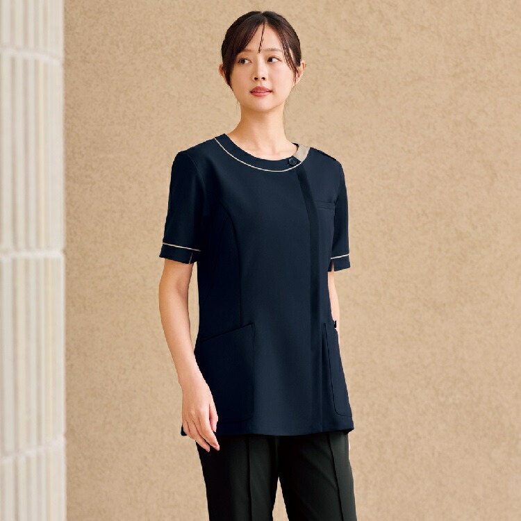 FOLK 7118SC-9 レディス チュニック ブラック SS〜4L フォーク お