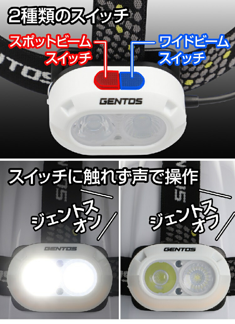 GENTOS（ジェントス） GD-V102H 充電・乾電池兼用 LEDヘッドライト 760
