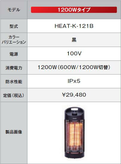 クレスター　HEAT-K-121B　サラマンダーヒーター　55cm　足元ヒーター【送料無料(沖縄・離島を除く)】【メーカー直送品】屋外　暖房機器