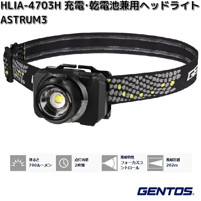 GENTOS（ジェントス） GH-218RG Gシリーズ 充電式 LEDヘッドライト 730