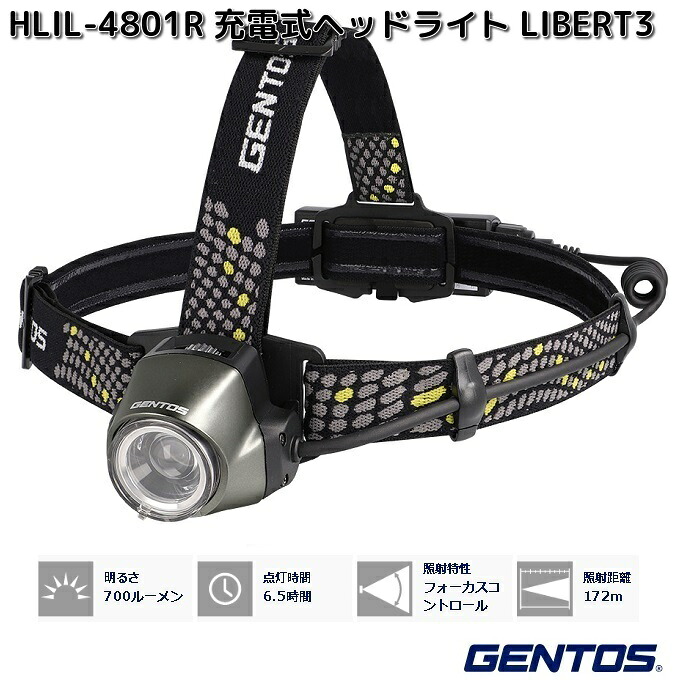 GENTOS（ジェントス） GH-218RG Gシリーズ 充電式 LEDヘッドライト 730