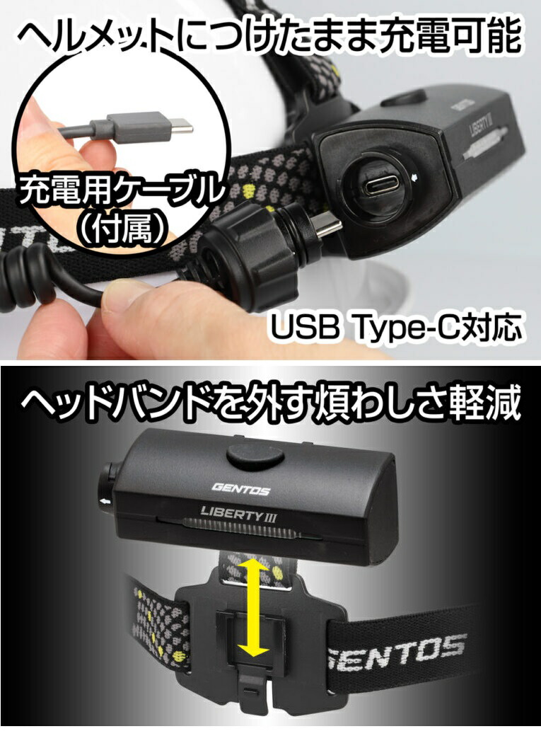 GENTOS（ジェントス） HLIL-4801R LIBERTY シリーズ 充電式 LEDヘッド