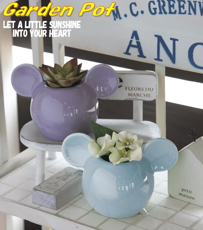 ディズニー　ガーデニングポットフィート セトクラフト SD-0601H-BR-50 ミッキーポット ブラウン【お取り寄せ