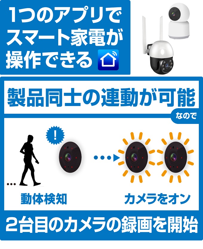 カシムラ KJ-207 スマートカメラ 2眼 防水 首振 照明 ホワイト 屋外
