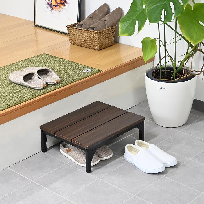 フグタクラフト SG-M4535 DBW 玄関台 踏み台 踏み板 W45cm ダーク