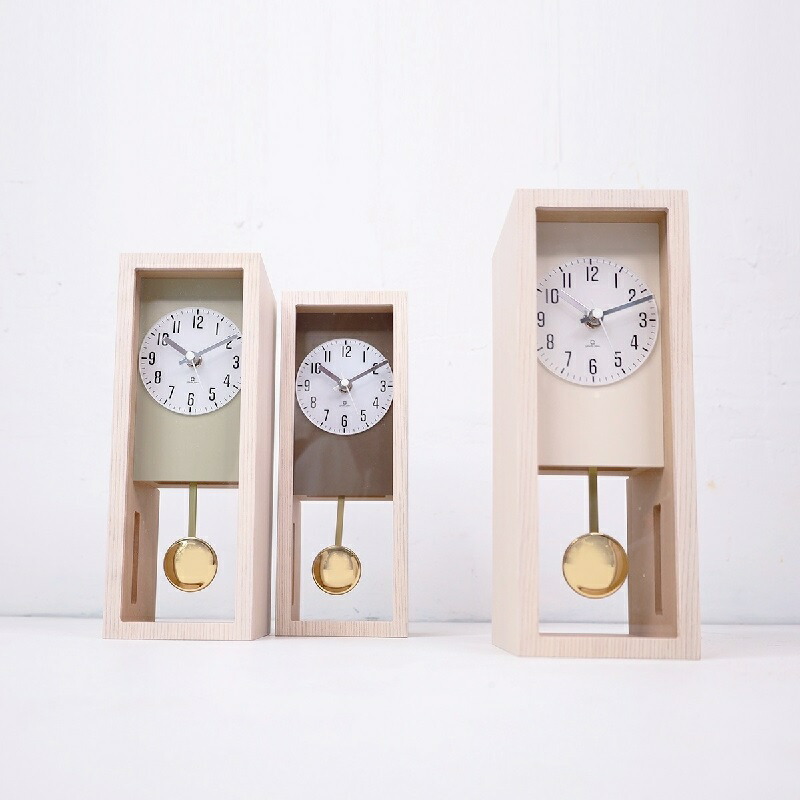 ヤマト工芸 YK25-001 Clock SEN 振り子 置き時計 ストーングレー