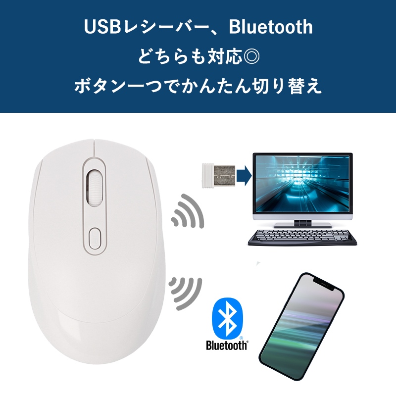 マウス ワイヤレス Bluetooth ワイヤレスマウス ハイブリッドマウス 無線 無線マウス USB Bluetooth5.0 Windows mac｜ke-shop｜02
