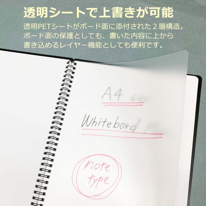 ホワイトボード ノート スリム A4 ホワイトボードメモパッド 書いて