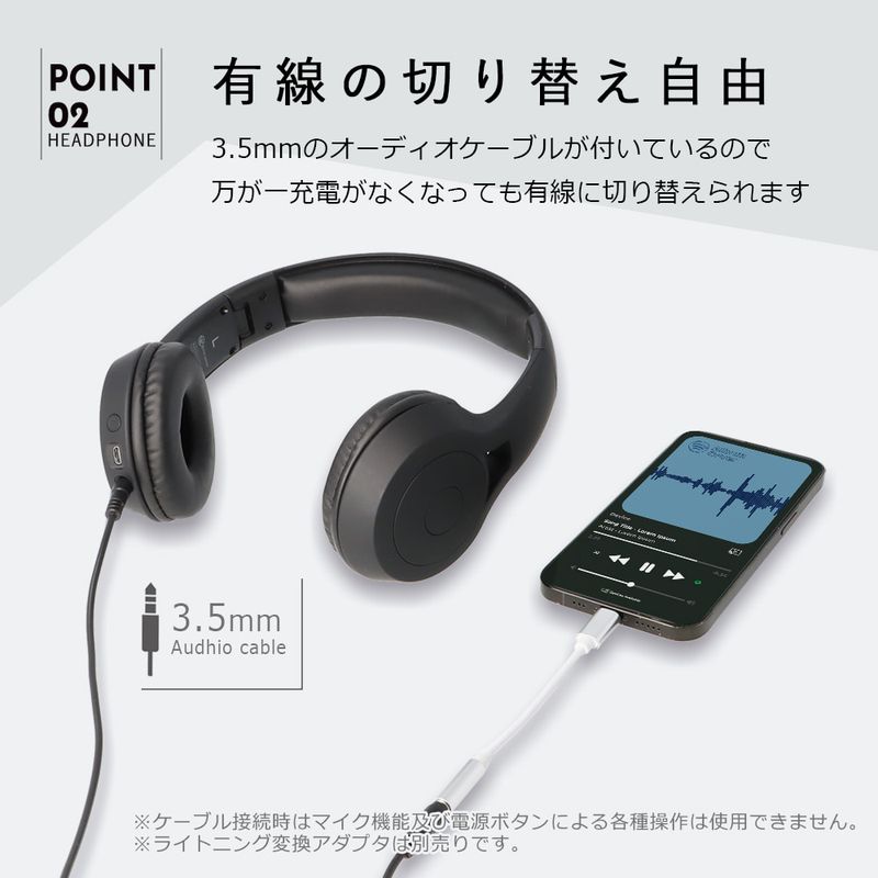 ワイヤレス ヘッドホン bluetooth ワイヤレスヘッドホン 折りたたみ マイク付 ブルートゥース ヘッドフォン 高音質 有線 無線 通話 おしゃれ コンパクト 関連画像4