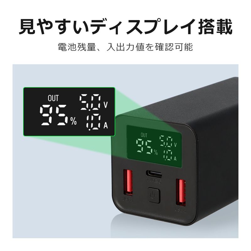 モバイルバッテリー 20000mAh 65W PD 急速充電 大容量 スマートIC 3台