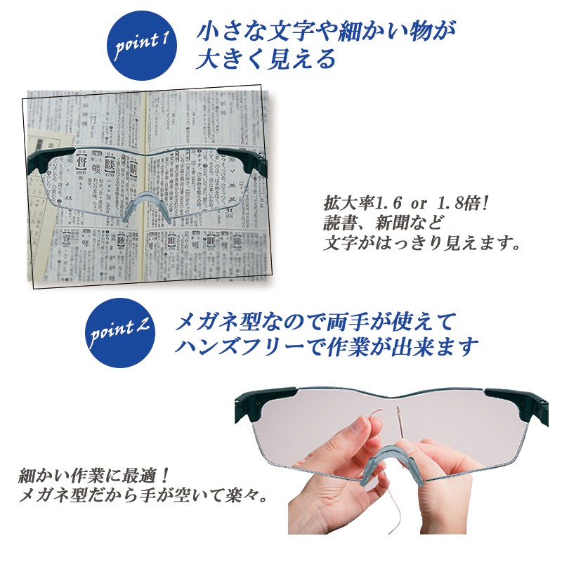 日本未入荷 ルーペ 拡大率 1.6倍 キャリングケース付き 黒色 拡大鏡 便利グッズ