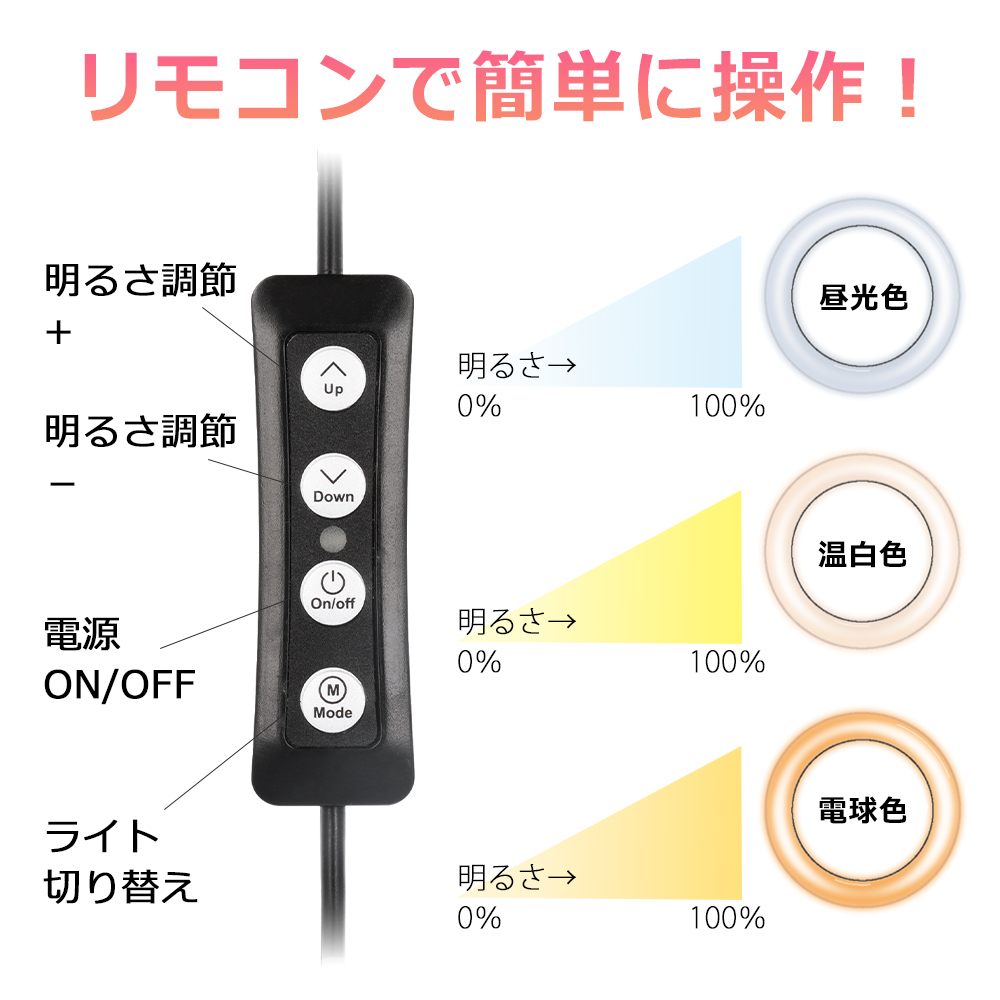 LED リングライト スマホスタンド 手元撮影 俯瞰撮影 10段階調光 手元 俯瞰 スマホホルダー 写真撮影 ライブ配信 YouTube 動画 照明  USB給電 自撮り SNS 料理